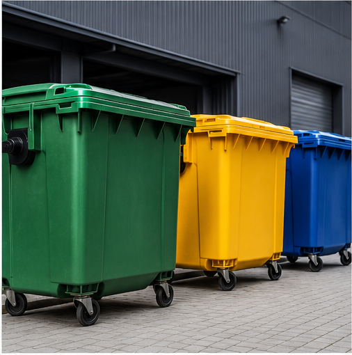 Outdoor Trash Can with Wheels by Zelita